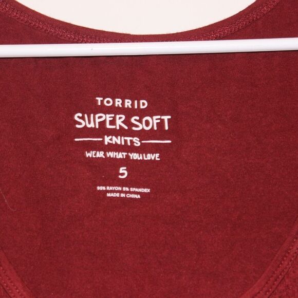 Torrid Super Soft Scoop Neck Smocked Front Panel Top women size 5x - Picture 5 of 9